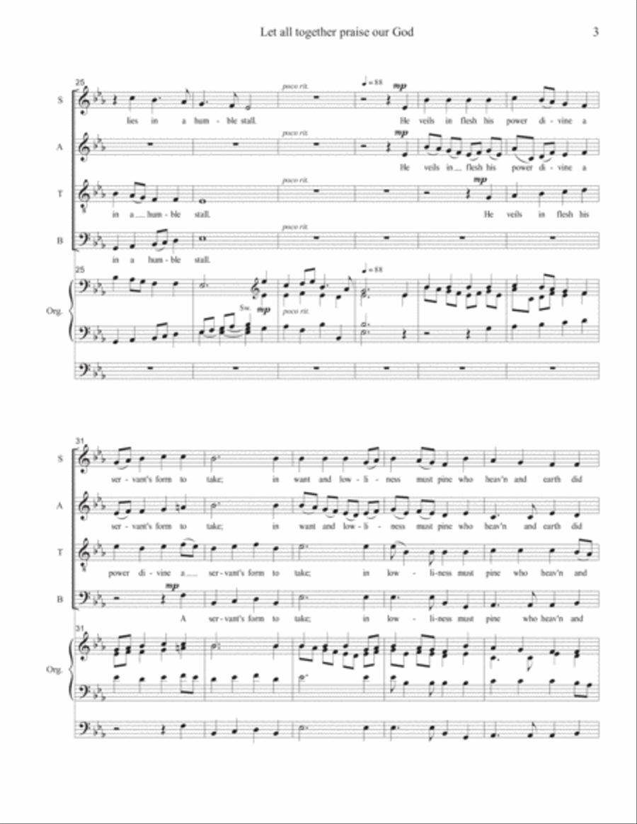 Let all together praise our God 4-Part scores gallery preview page 3