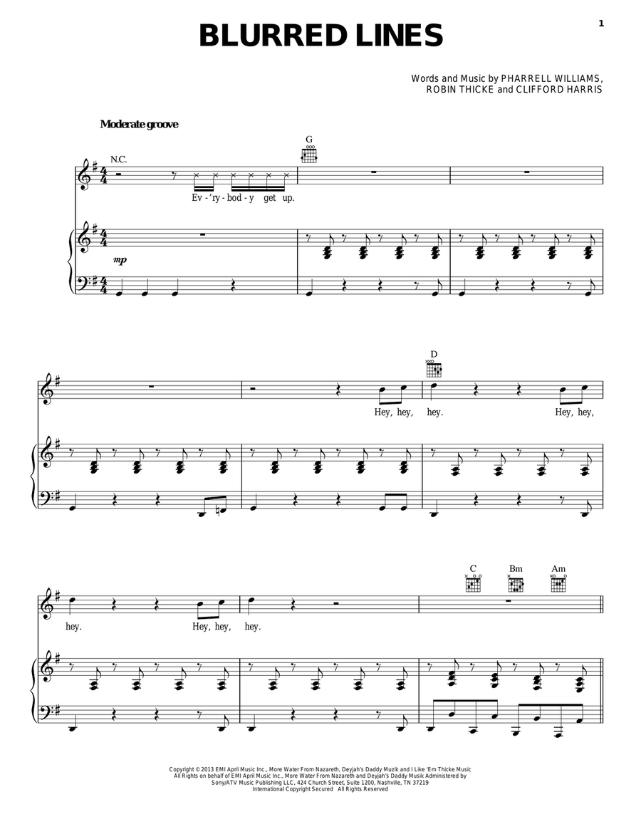 Blurred Lines Blurred Lines Acoustic Guitar scores gallery preview page 1