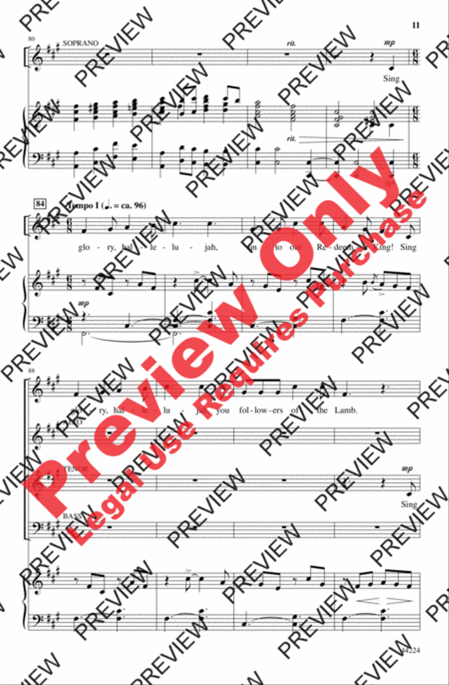 Sing a Glad Hosanna! Sing a Glad Hosanna! 4-Part scores gallery preview page 11