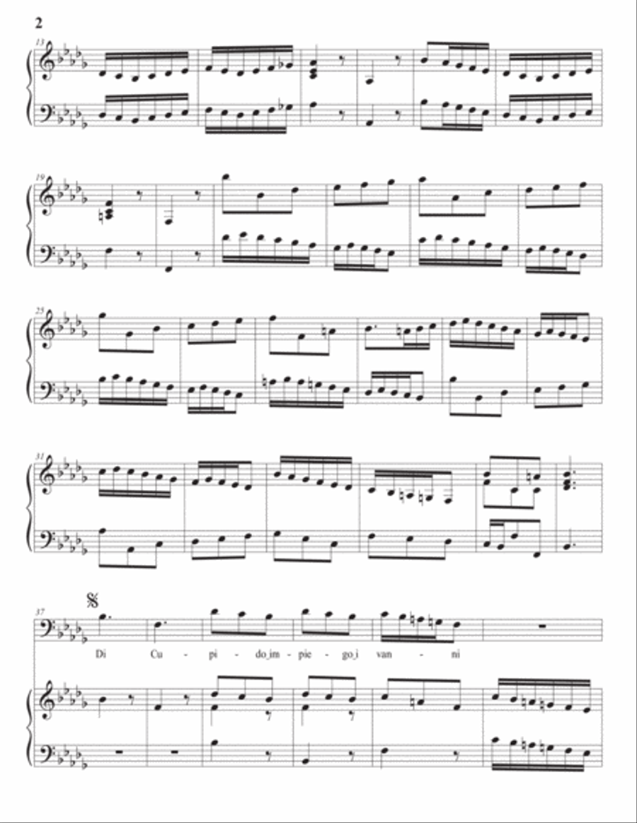 HANDEL: Di Cupido impiego i vanni (transposed to B-flat minor) Voice scores gallery preview page 3