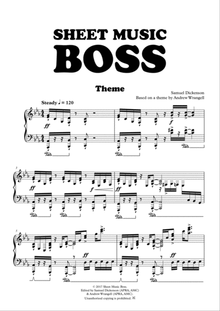 Sheet Music Boss Theme (Piano) Piano Solo scores gallery preview page 1