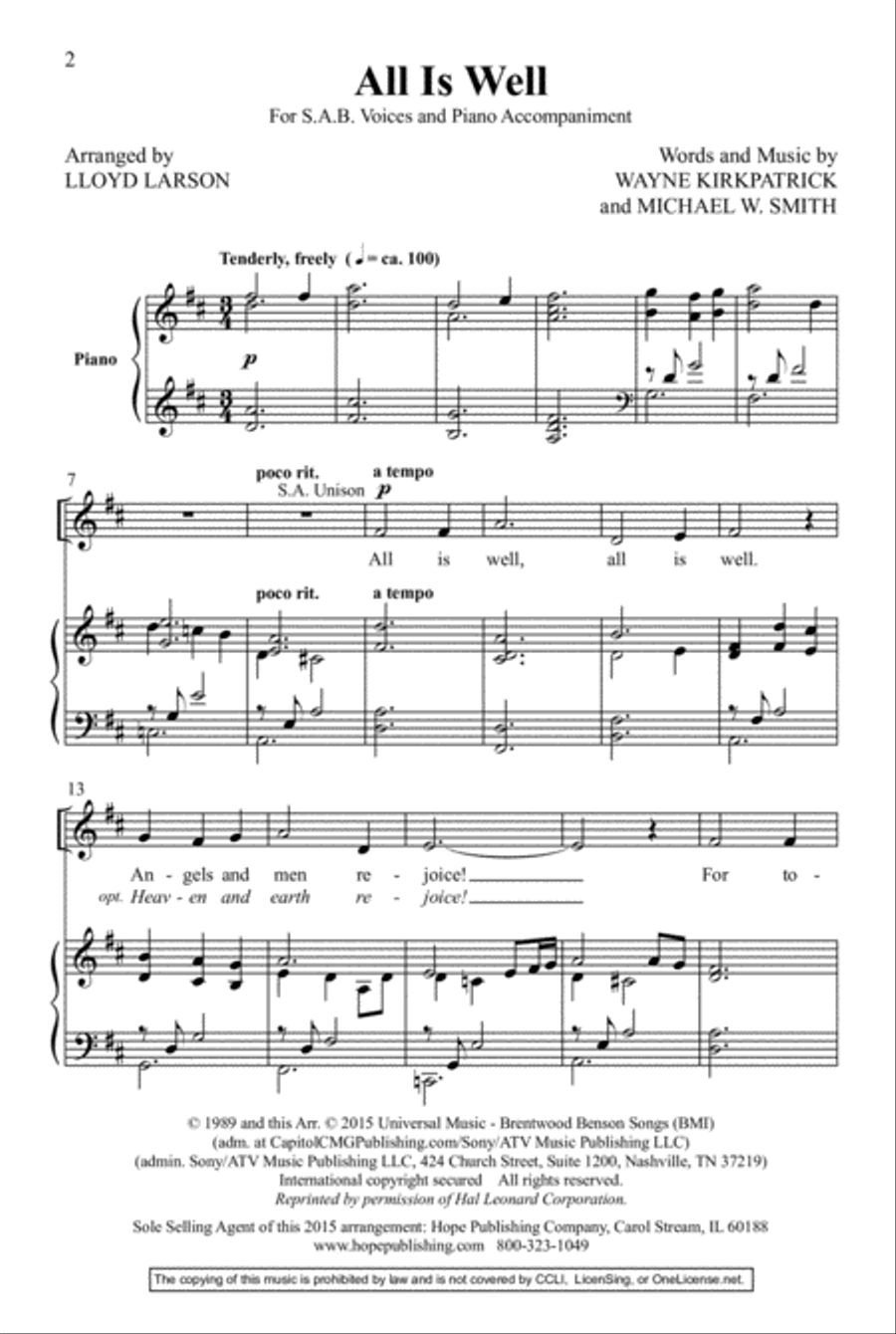 All Is Well 3-Part scores gallery preview page 3