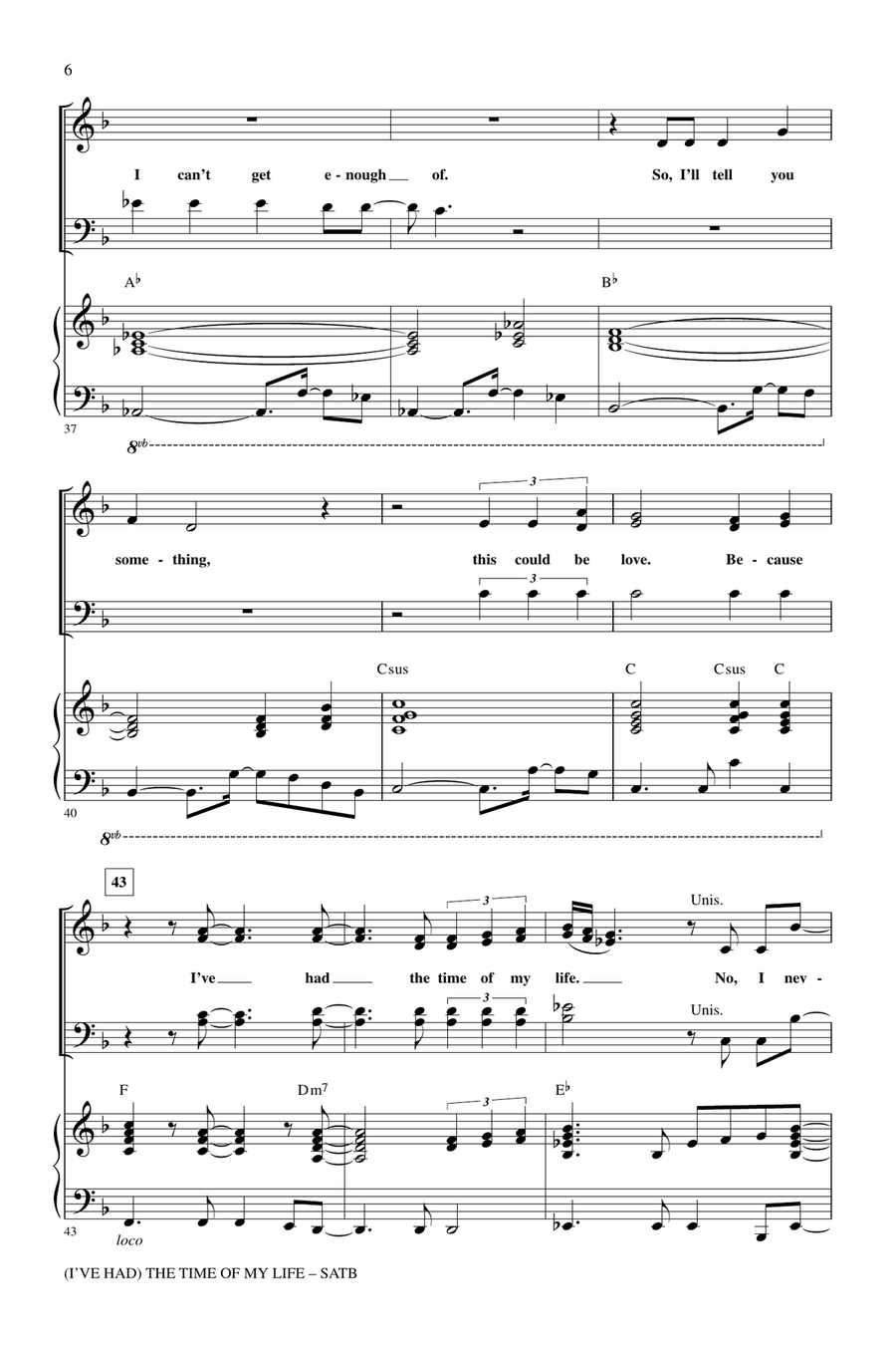 (I've Had) The Time Of My Life (arr. Mac Huff) 4-Part scores gallery preview page 5