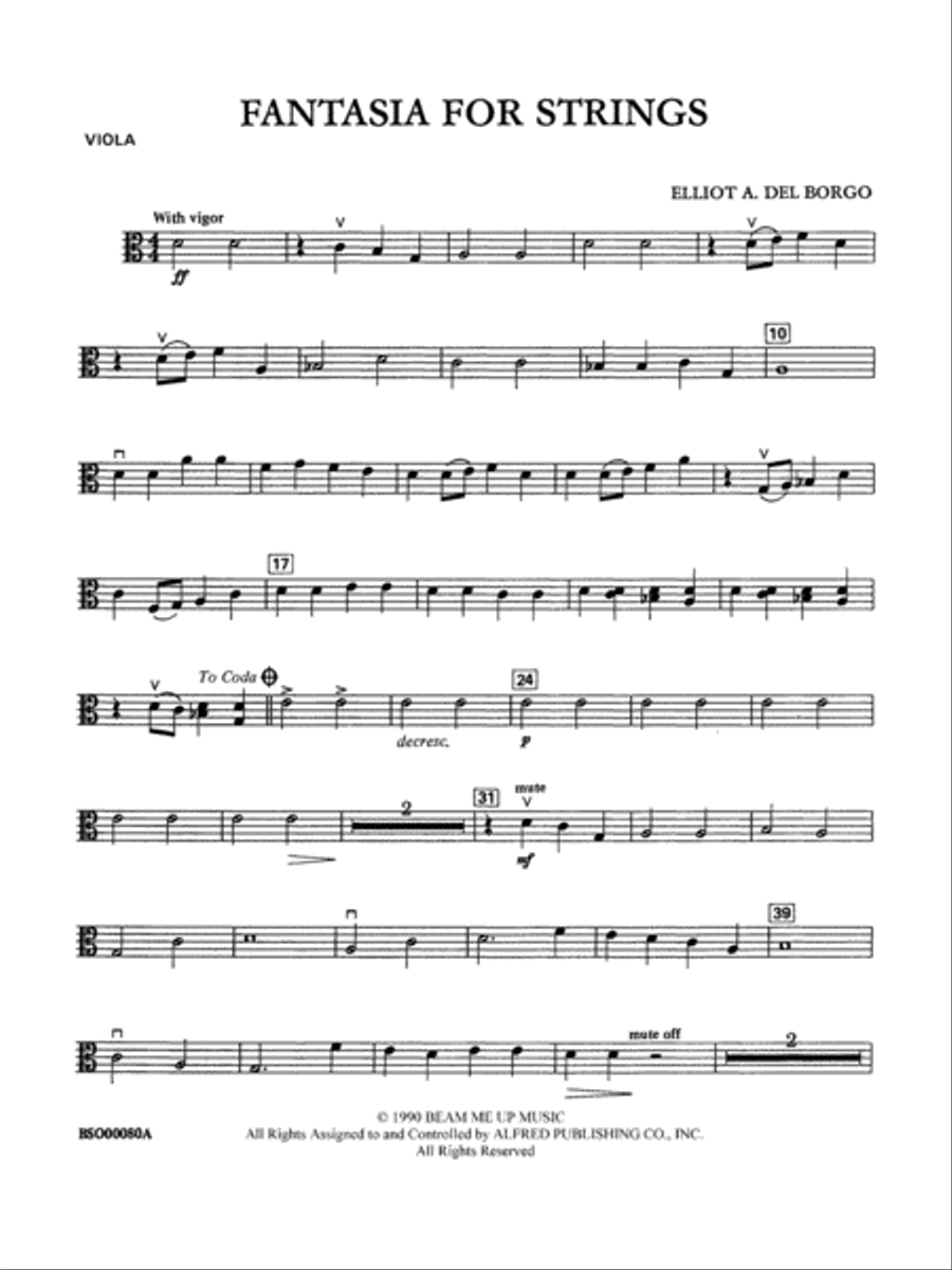 Fantasia for Strings: Viola String Orchestra scores gallery preview page 1
