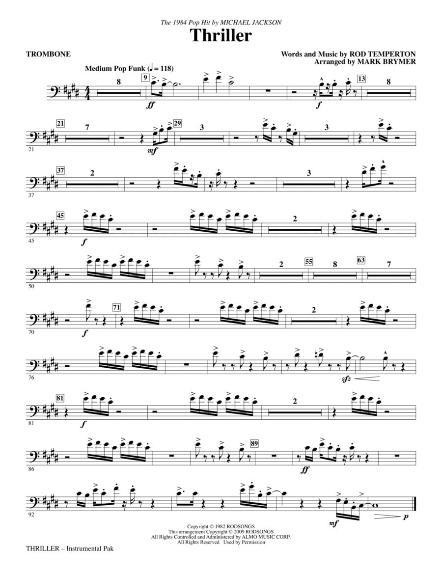 Thriller - Trombone Choir scores gallery preview page 1