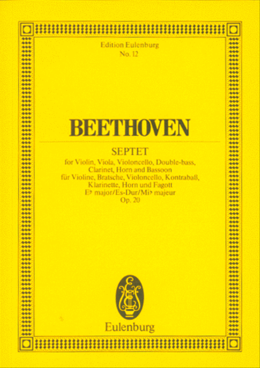 Septet in E flat Major, Op. 20 Study Score scores gallery preview page 1