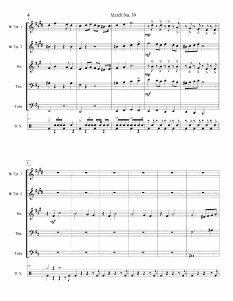 March no.39 (Ending1) Brass Ensemble scores gallery preview page 4