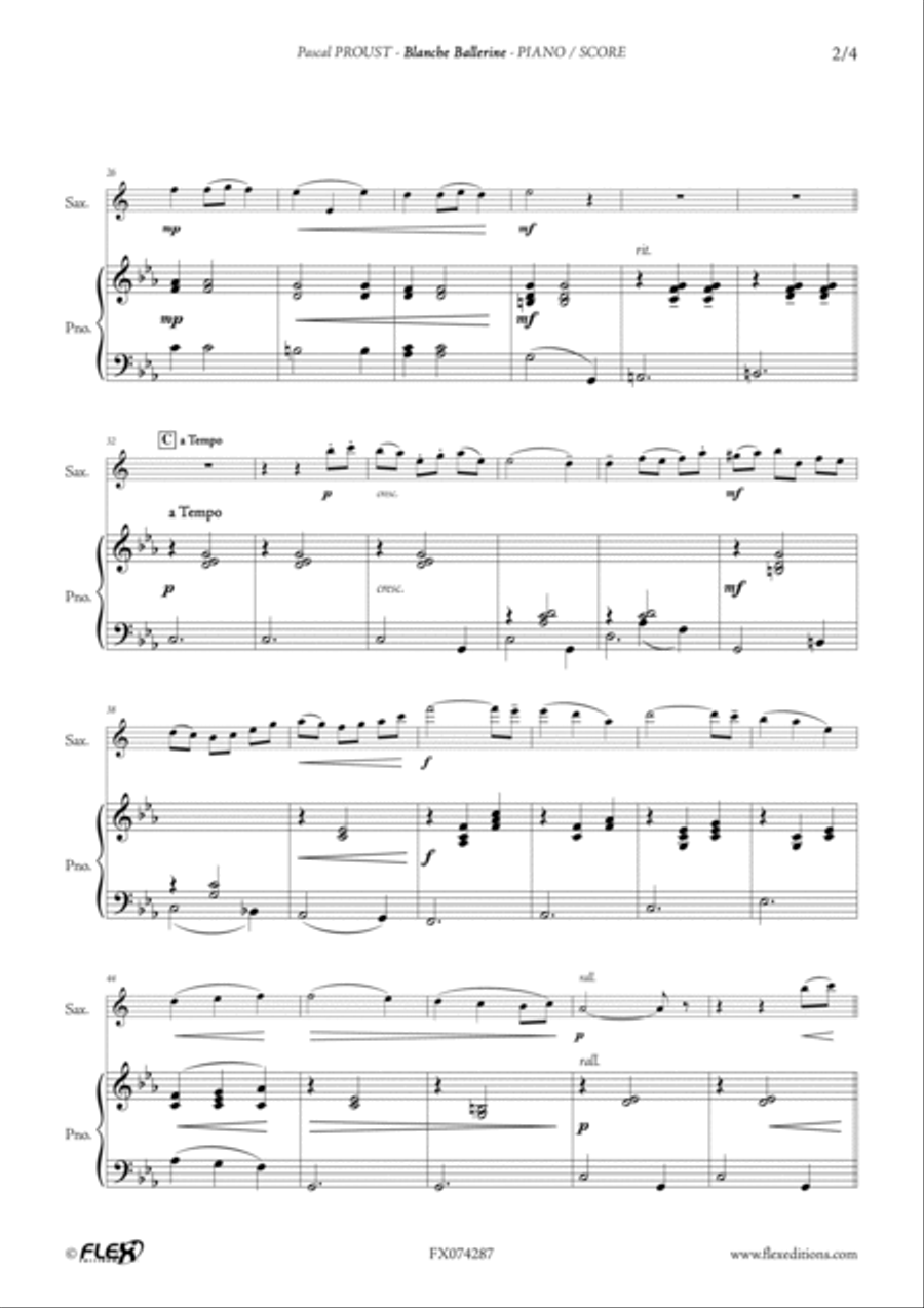 Blanche Ballerine by Pascal Proust Alto Saxophone Digital Sheet Music Sheet Music Plus