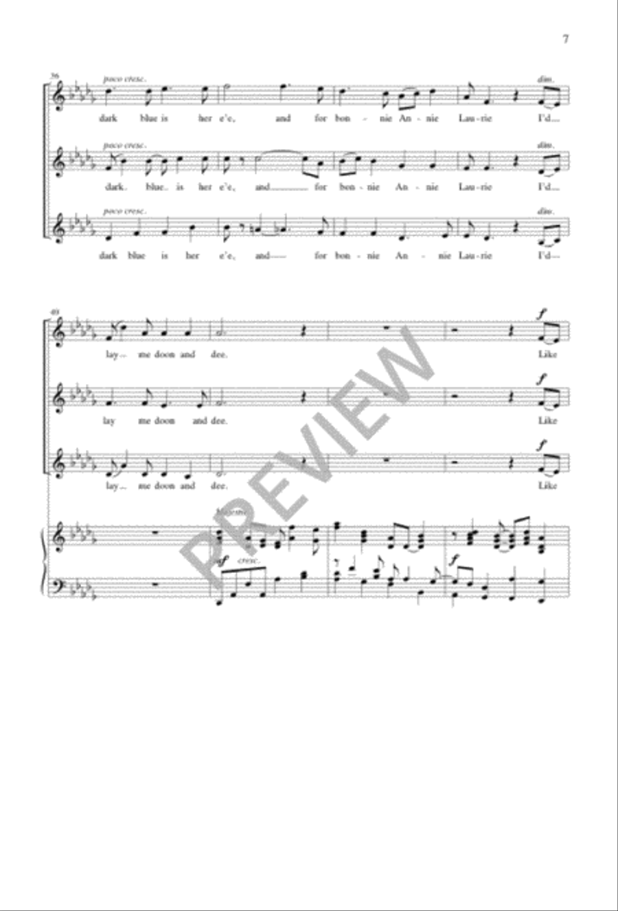 Annie Laurie 3-Part scores gallery preview page 7