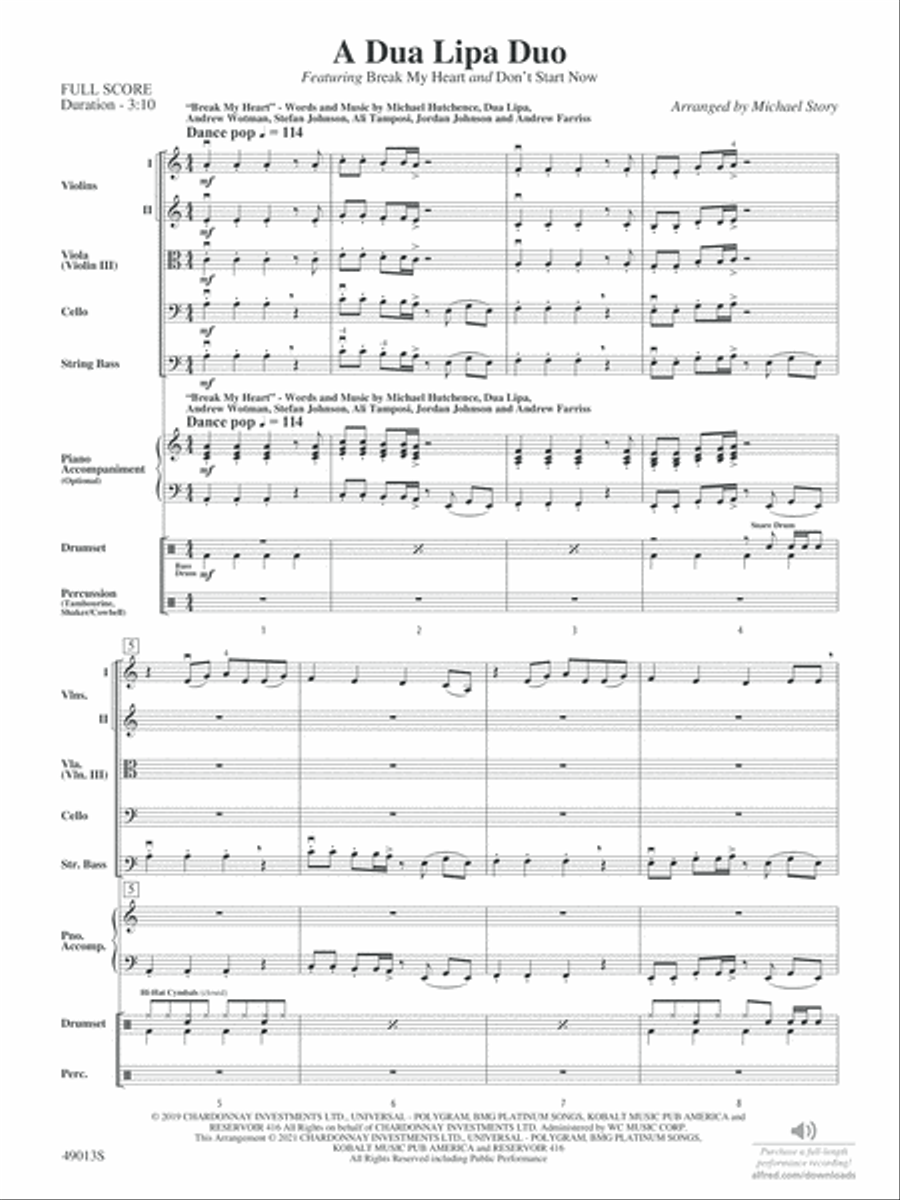 A Dua Lipa Duo: Score A Dua Lipa Duo: Score String Orchestra scores gallery preview page 2