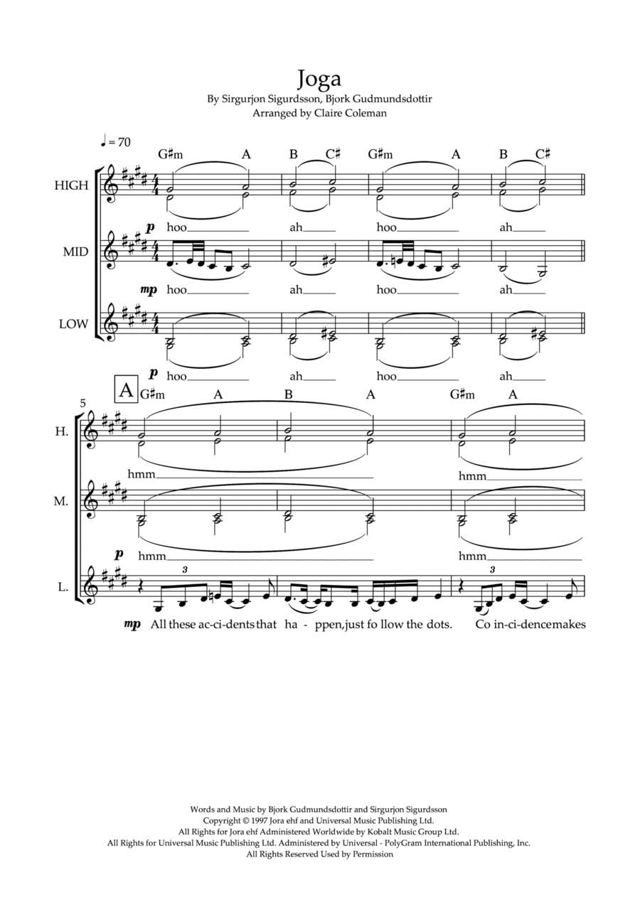 Joga A Cappella scores gallery preview page 1