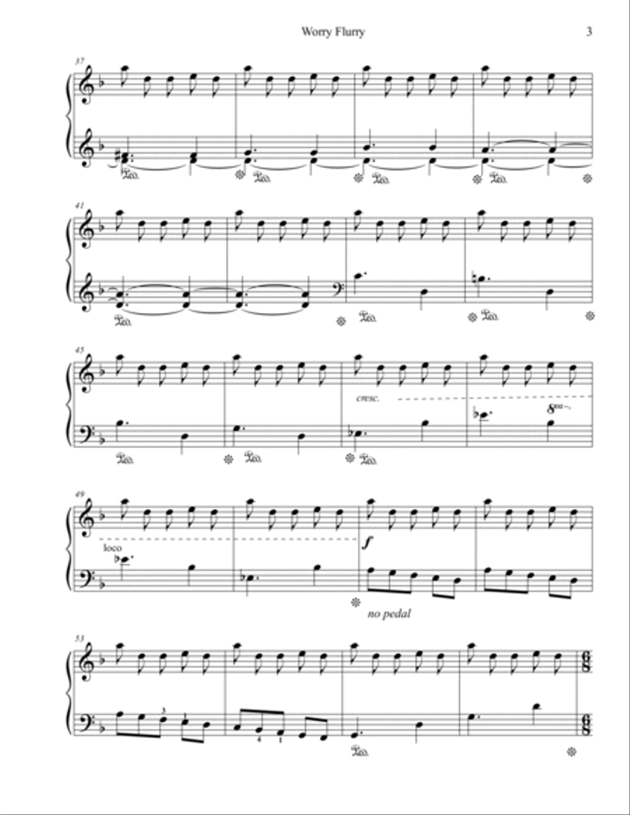 Worry Flurry Piano Solo scores gallery preview page 4
