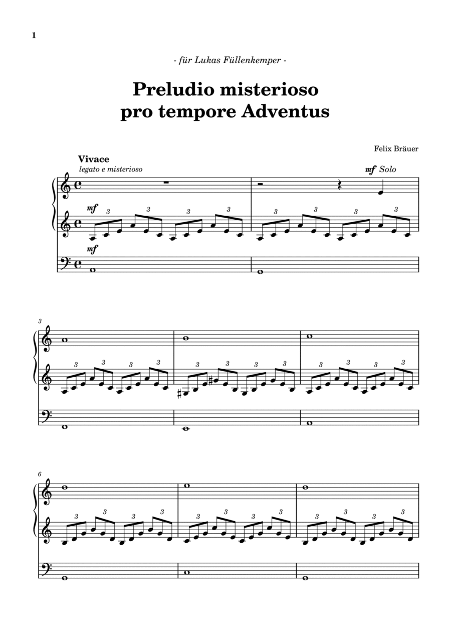 Preludio misterioso pro tempore Adventus Organ Solo scores gallery preview page 1