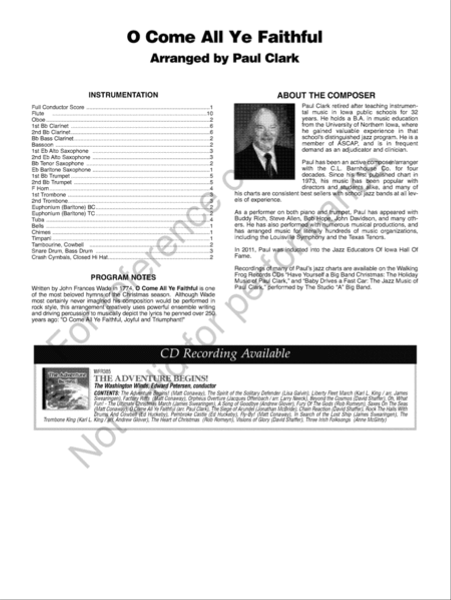 O Come All Ye Faithful O Come All Ye Faithful Concert Band scores gallery preview page 3