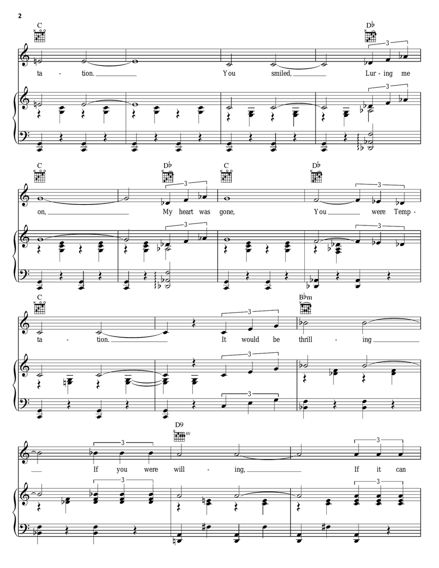 Temptation Temptation Piano, Vocal, Guitar scores gallery preview page 2