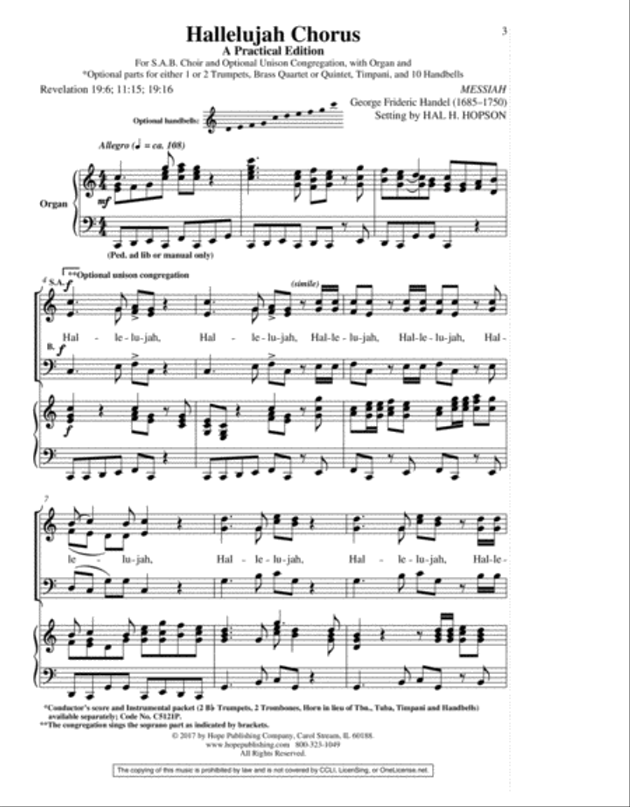Hallelujah Chorus-SAB Hallelujah Chorus-SAB 4-Part scores gallery preview page 2