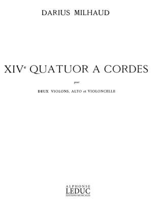 Book cover for Darius Milhaud: Quatuor a Cordes No.14, Op.291