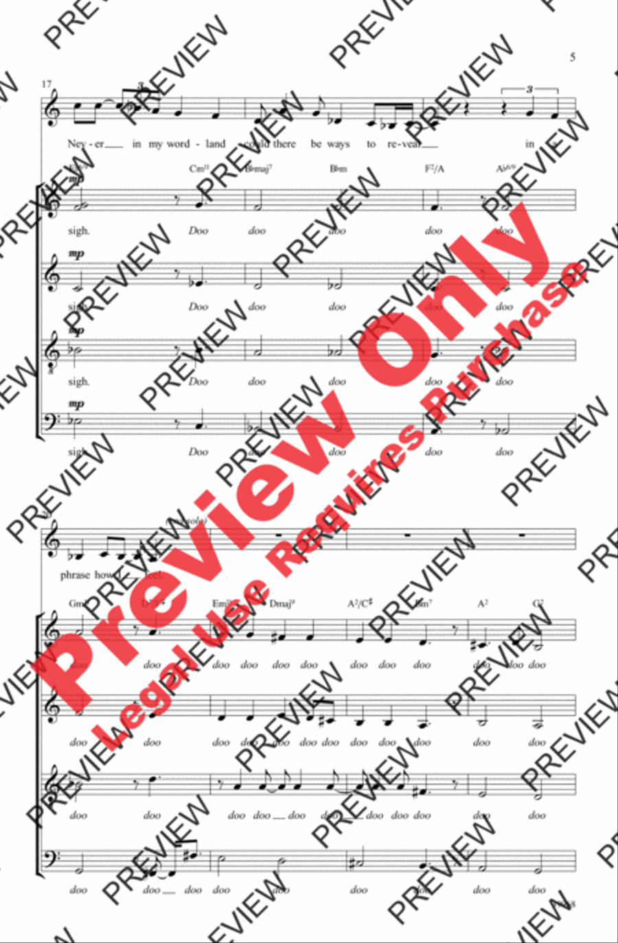 Lullaby of Birdland 4-Part scores gallery preview page 5