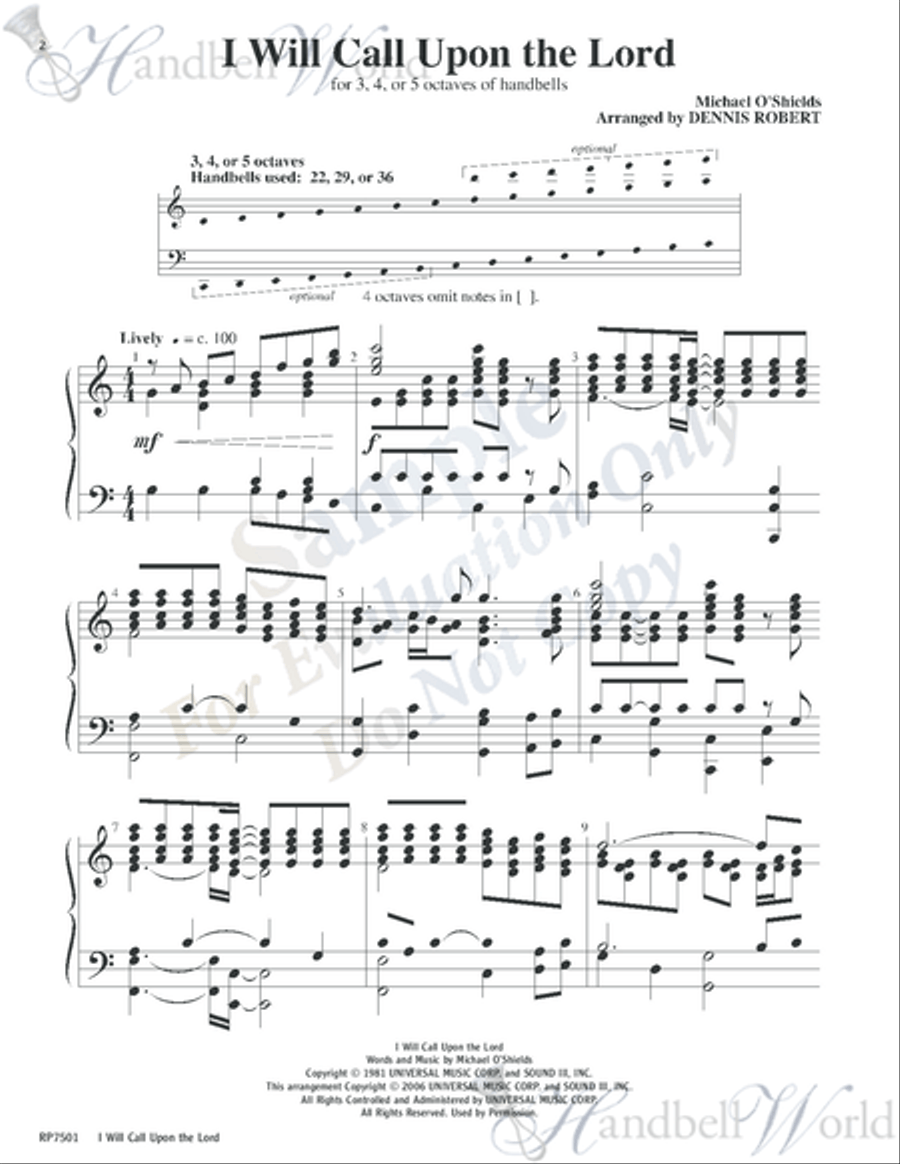 I Will Call Upon the Lord 5-Octaves scores gallery preview page 2