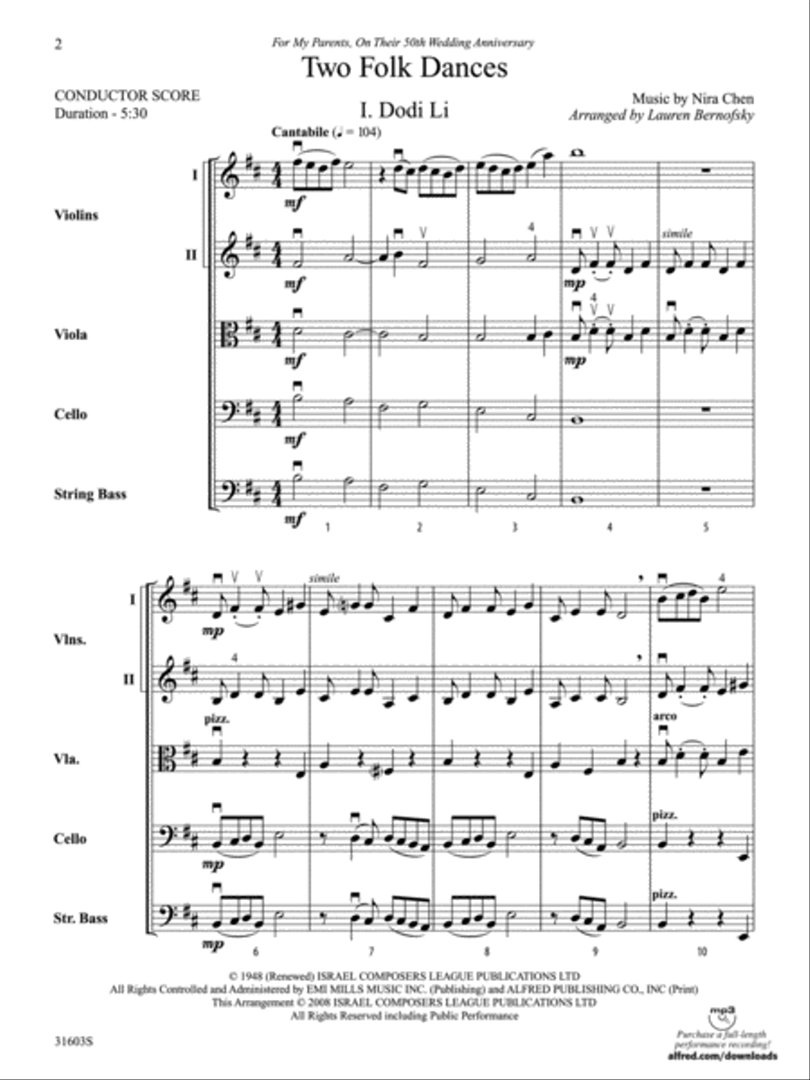 Two Folk Dances String Orchestra scores gallery preview page 2