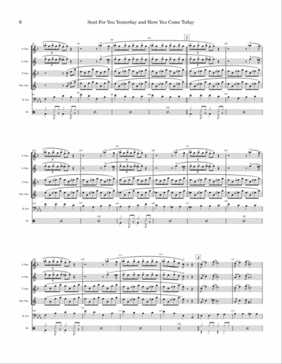 Sent For You Yesterday And Here You Come Today Saxophone Quartet scores gallery preview page 6
