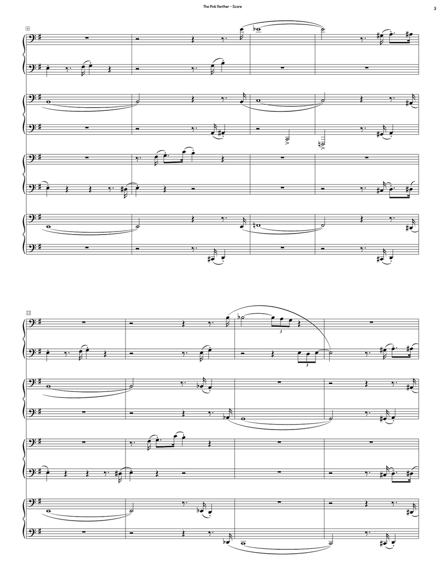 The Pink Panther from THE PINK PANTHER Piano Quartet scores gallery preview page 3