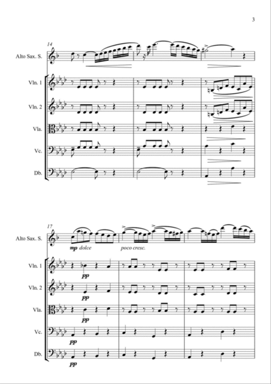 Jean-Baptiste Singelée Concertino opus 78 for alto saxophone and string orchestra (score and parts) Chamber Music scores gallery preview page 5