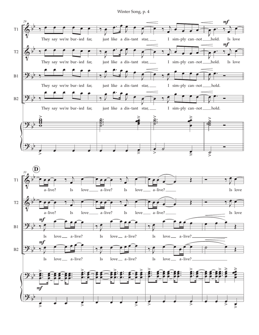 Winter Song TTBB scores gallery preview page 4