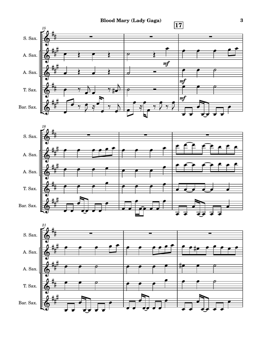 Bloody Mary Saxophone Quintet scores gallery preview page 3