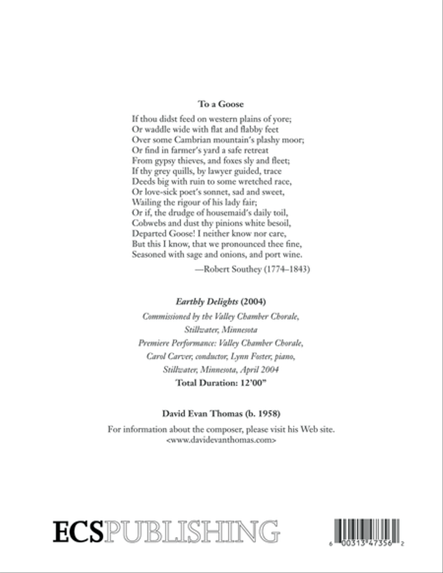 Earthly Delights: 3. To a Goose 4-Part scores gallery preview page 17