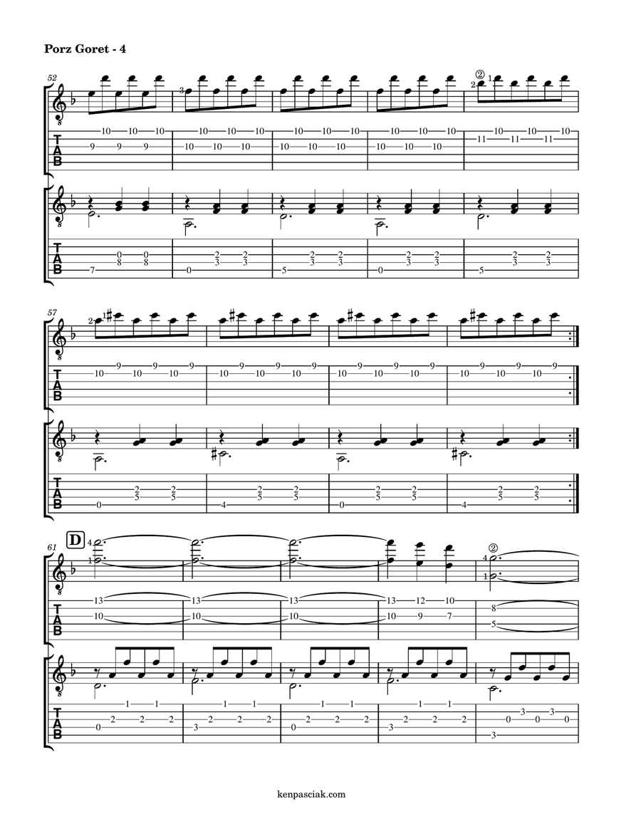 Porz Goret Acoustic Guitar scores gallery preview page 6