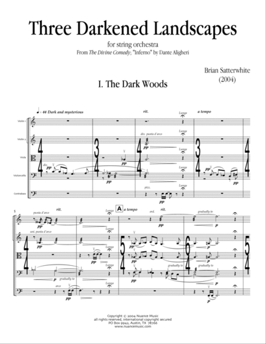 Three Darkened Landscapes - Score Only Chamber Music scores gallery preview page 2