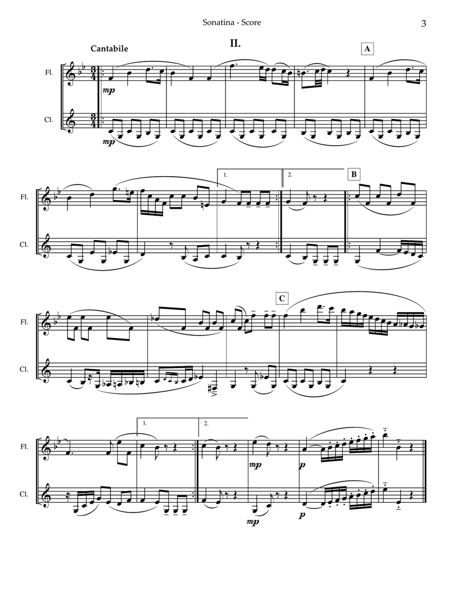 Sonatina Op. 55, No. 2 Woodwind Duet scores gallery preview page 4