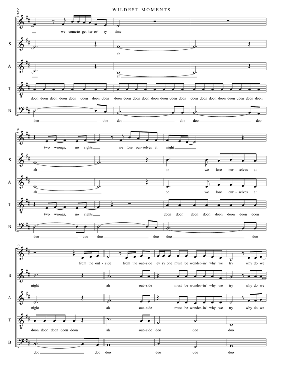 Wildest Moments 4-Part scores gallery preview page 2