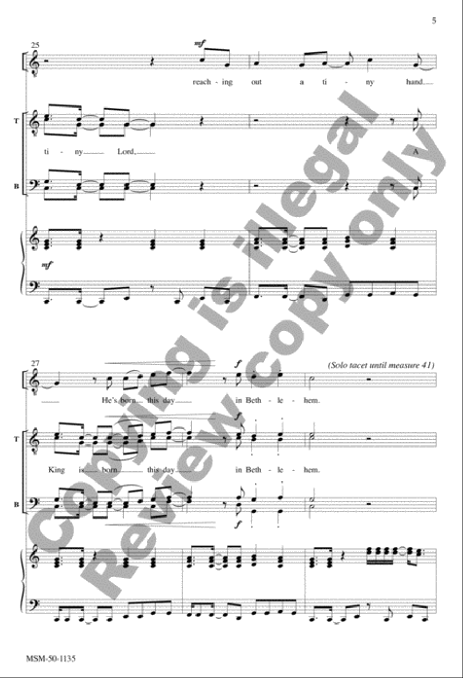 A King Is Born (Choral Score) TTBB scores gallery preview page 5