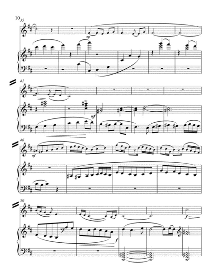 Sonatina Op. 11 soprano saxophone and piano second movement. Soprano Saxophone scores gallery preview page 3