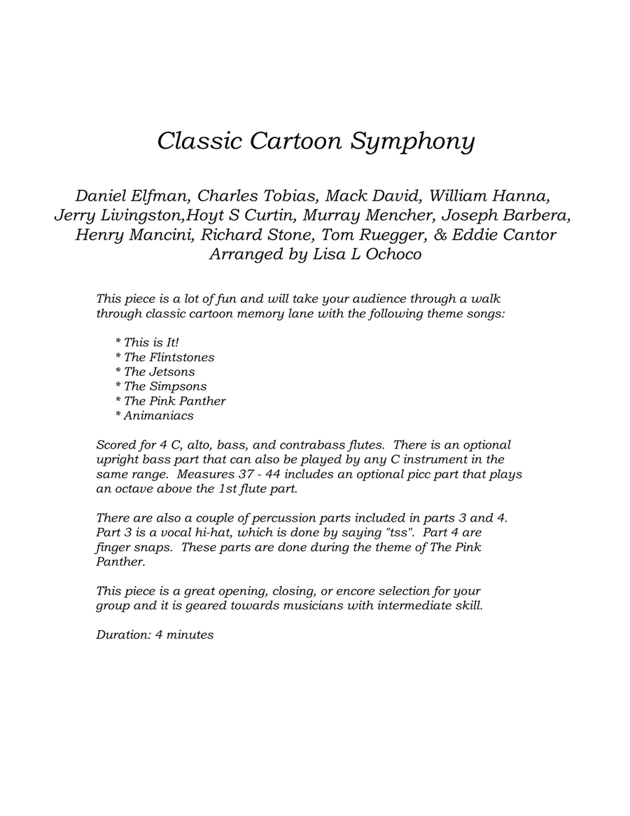 Classic Cartoon Symphony Flute Choir scores gallery preview page 4