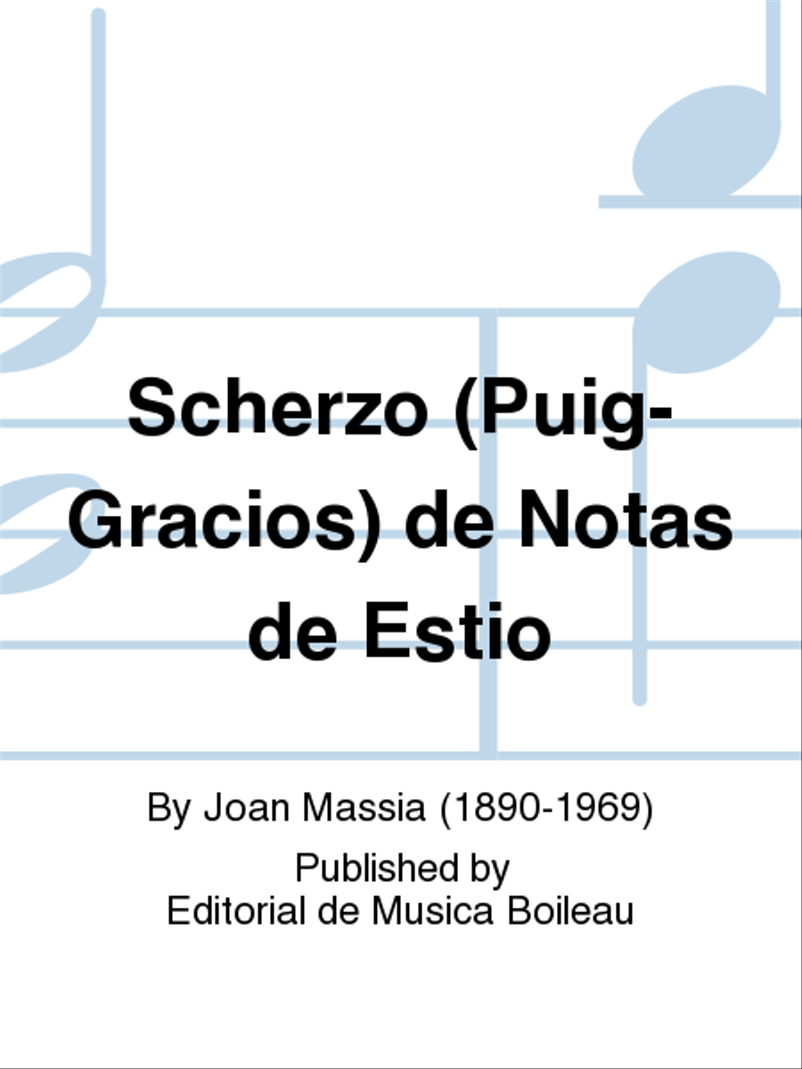 Scherzo (Puig-Gracios) de Notas de Estio Piano Solo scores gallery preview page 1