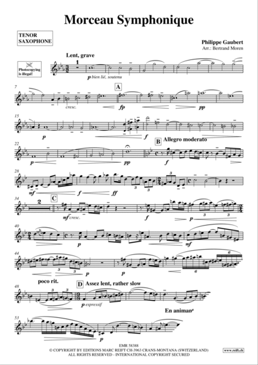 Morceau Symphonique Tenor Saxophone scores gallery preview page 3
