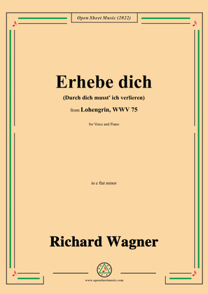 Book cover for R. Wagner-Erhebe dich(Durch dich musst ich verlieren),in e flat minor,from Lohengrin,WWV 75