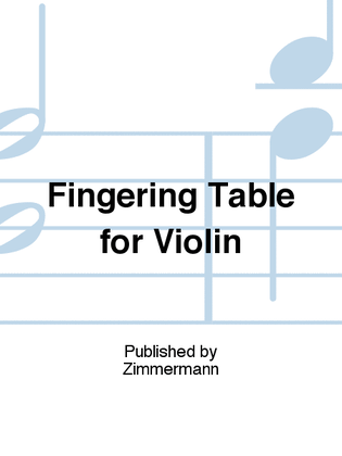 Fingering Table for Violin