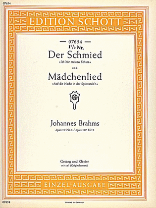 Book cover for Der Schmied / Mädchenlied