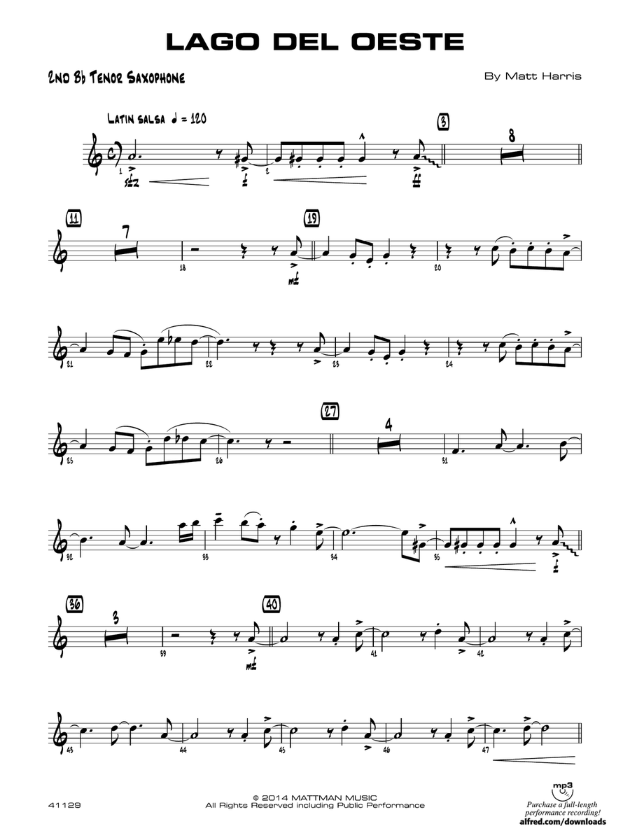 Lago del oeste: 2nd B-flat Tenor Saxophone