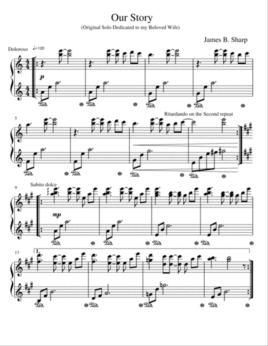 Our Story Our Story Piano Solo scores gallery preview page 1