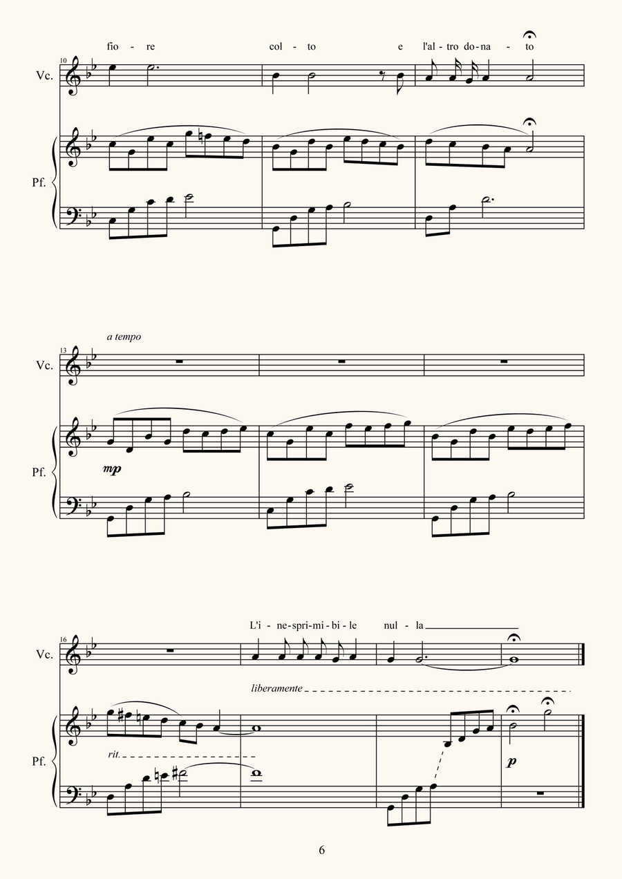 3 Liriche per voce e pianoforte (su testi di Giuseppe Ungaretti) [VOCAL & PIANO SCORE] Piano, Vocal, Guitar scores gallery preview page 6