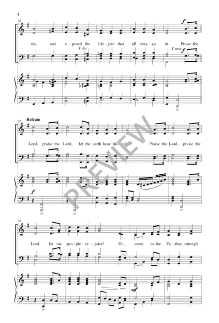To God Be the Glory 4-Part scores gallery preview page 4