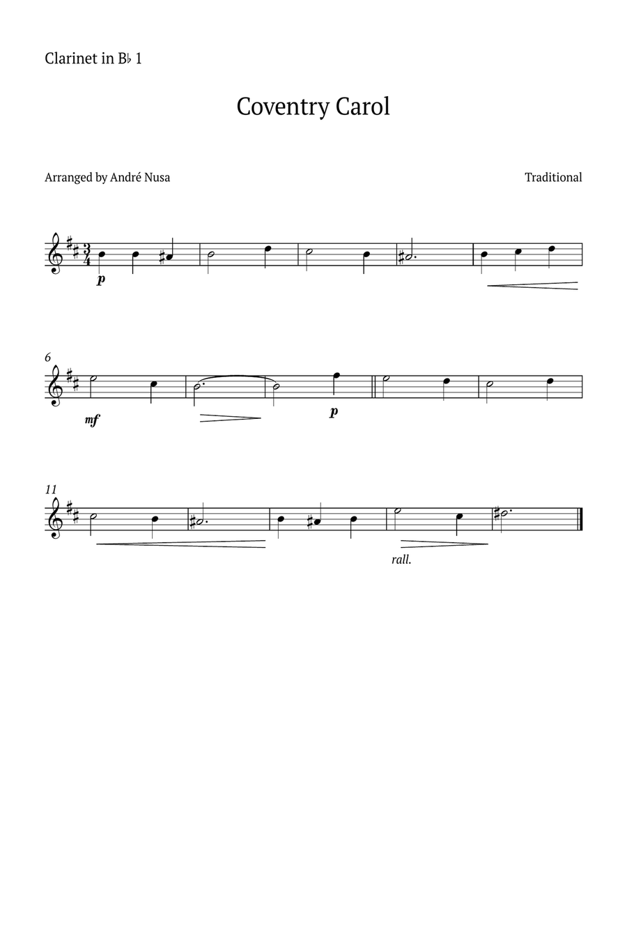 Conventry Carol Woodwind Duet scores gallery preview page 2