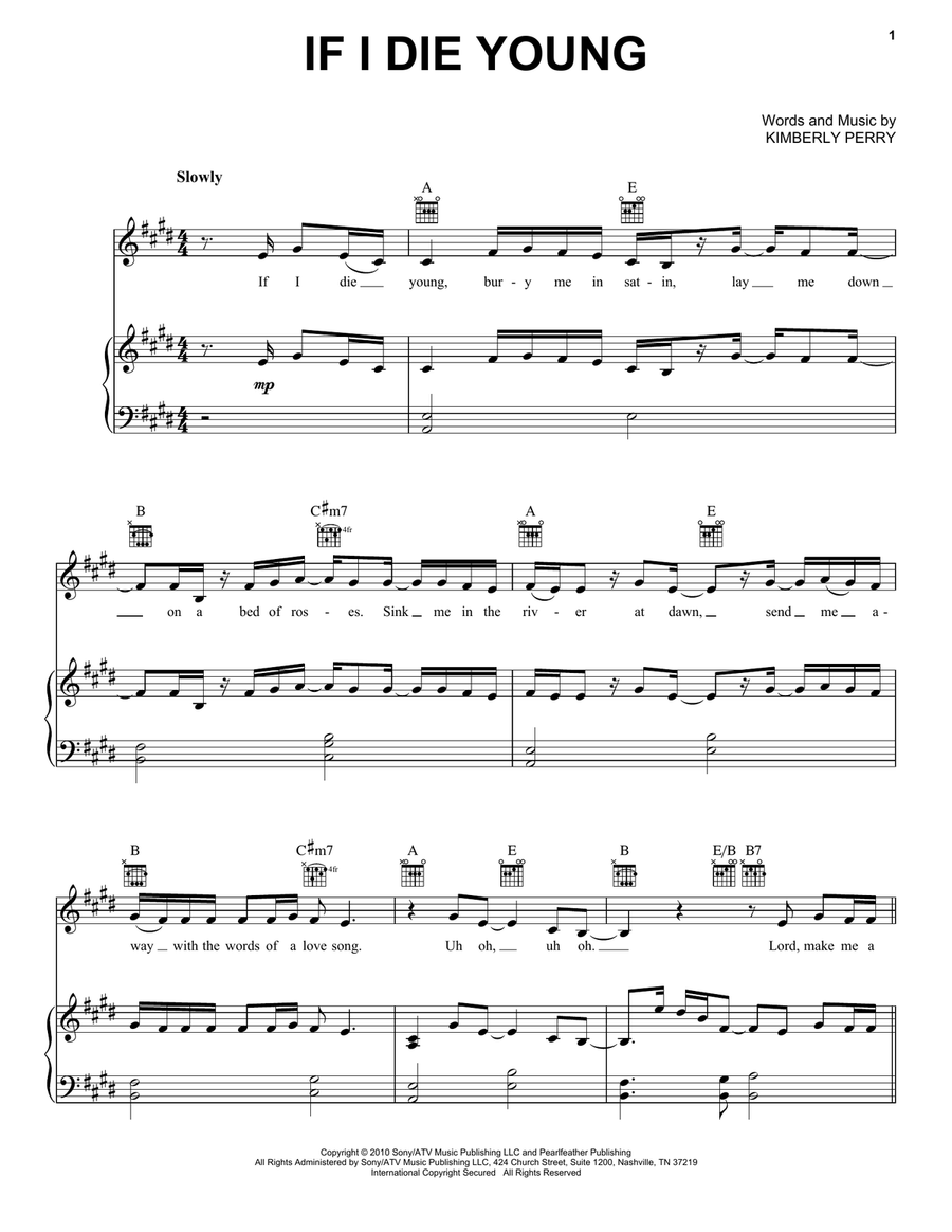 If I Die Young Acoustic Guitar scores gallery preview page 1