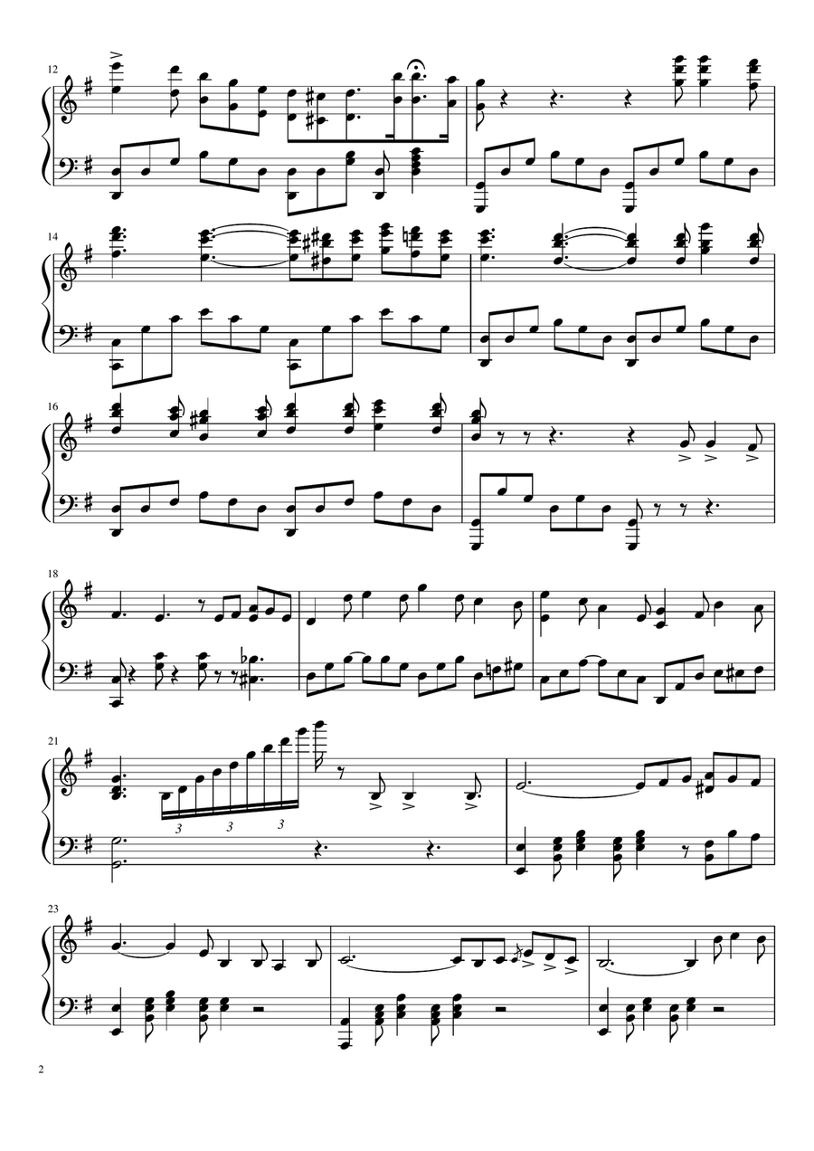 Lake Como Piano Solo ~ Le Lac de Cômo ~ Nocturne No. 6 Piano Method scores gallery preview page 2