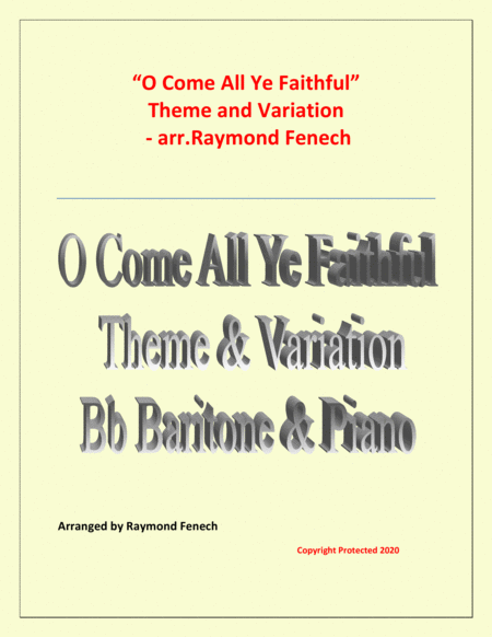 O Come All Ye Faithful (Adeste Fidelis) - Theme and Variation for Bb Baritone and Piano - Advanced L image number null